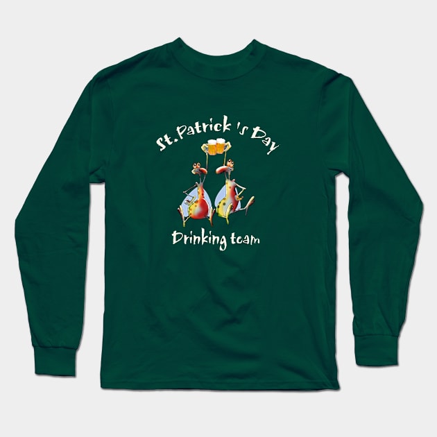 St. Patrick's Day Drinking Team 2 Long Sleeve T-Shirt by Glukoejik